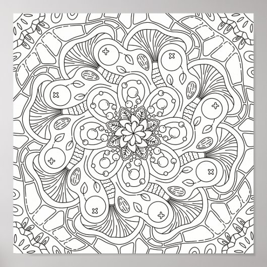 Happy Doodles: Herbstfarbenseite Poster (Vorne)