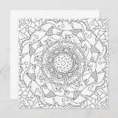 Happy Doodles: Joyful Coloring Page Flat Card (Vorne/Hinten)