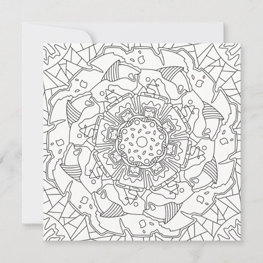 Happy Doodles: Joyful Coloring Page Flat Card (Vorderseite)