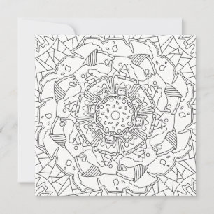 Happy Doodles: Joyful Coloring Page Flat Card