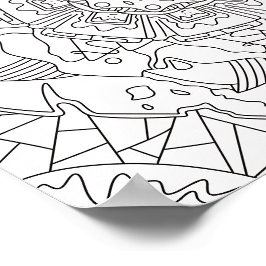 Happy Doodles: Joyful Coloring Page Poster (Ecke)