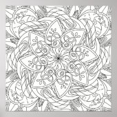 Happy Doodles: Niedliche Blume-Farbseite für Kinde Poster (Vorne)