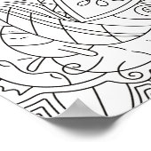 Happy Doodles: Niedliche Blume-Farbseite für Kinde Poster (Ecke)
