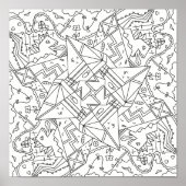 Happy Doodles: Origami Dinosaur Land Coloring Page Poster (Vorne)