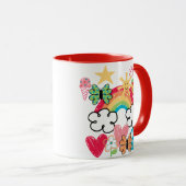 Happy Doodles Tasse (VorderseiteRechts)