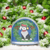 Happy Doodlidays Christmas Elf Sheepadoodle Schneekugeln (Weihnachten)