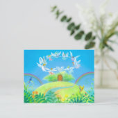 Happy Door Postkarte (Stehend Vorderseite)