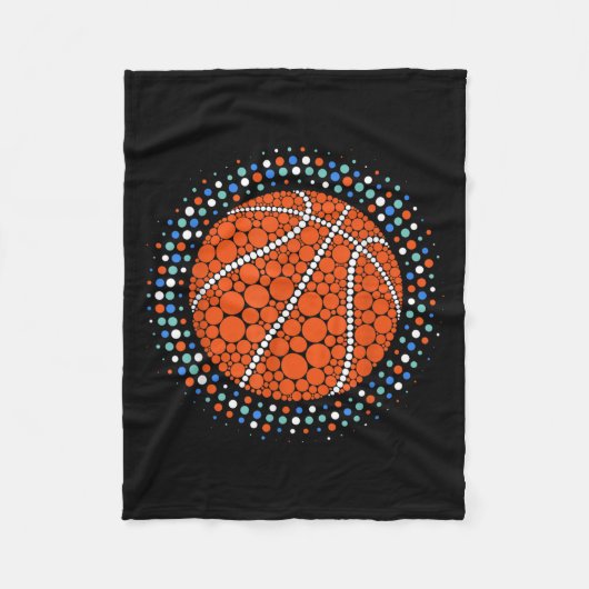 Happy Dot Day Basketball Polka Dot Art Student Jun Fleecedecke (Vorderseite)