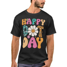 Happy Dot Day Hippie Blume lächeln Gesicht Groovy