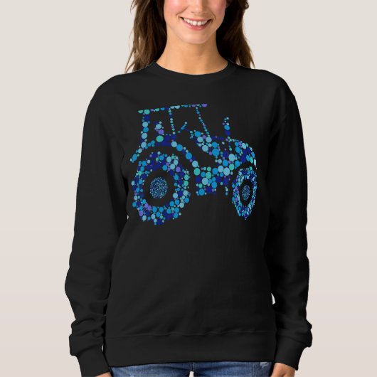 Happy Dot Day Niedlich Dot Traktor Sweatshirt (Vorderseite)