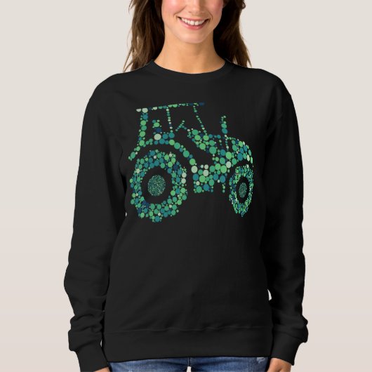 Happy Dot Day Niedlich Dot Traktor Sweatshirt (Vorderseite)