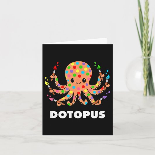 Happy Dot Day Octopus Dotopus Funny Pub Tier Karte (Vorderseite)