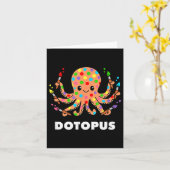Happy Dot Day Octopus Dotopus Funny Pub Tier Karte (Gelbe Blume)