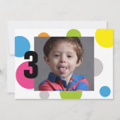 Happy Dots Geburtstagsparty Foto Einladung (Rückseite)