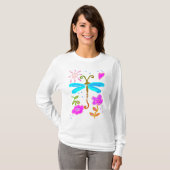 Happy Dragonfly Abstrakte Kunst zu tragen T-Shirt (Vorne ganz)