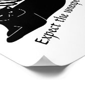 Happy Dragonfly Angry Cat komisch schwarz Poster (Ecke)