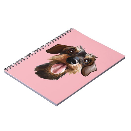 Happy Drahthaar Dackel Notizblock (Linke Seite)
