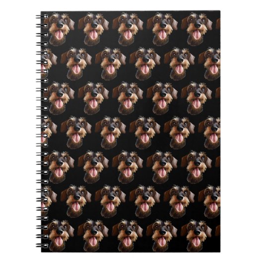 Happy Drahthaar Dackel Notizblock (Vorderseite)