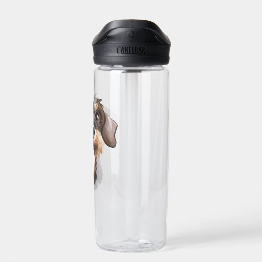 Happy Drahthaar Dackel Wasser Flasche (Rückseite)