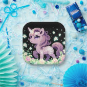 Happy Dreamy Unicorn Babydusche Pappteller (Party)