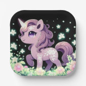 Happy Dreamy Unicorn Babydusche Pappteller (Vorderseite)