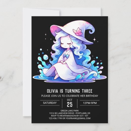 Happy Dreamy Wizard Birthday Einladung (Vorderseite)