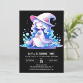 Happy Dreamy Wizard Birthday Einladung (Stehend Vorderseite)