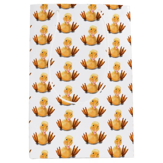 Happy Duck Funny Gift Bag - Lächeln Mittlere Geschenktüte (Vorderseite)
