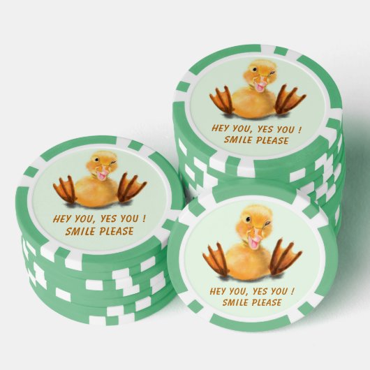 Happy Duck Funny Poker Chips - Lächeln (Stapel)