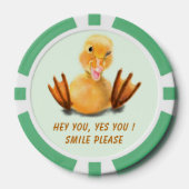Happy Duck Funny Poker Chips - Lächeln (Vorderseite)