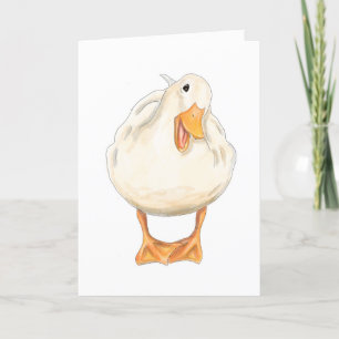 Happy Duck, Süße Tier, handgefertigt, Aquarell Feiertagskarte