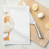 Happy Duck, Süße Tier, Originalkunst, Aquarell Geschirrtuch (Viertel Falte)