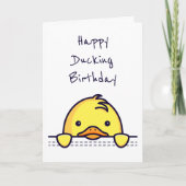 Happy Ducking Geburtstag Karte (Vorderseite)