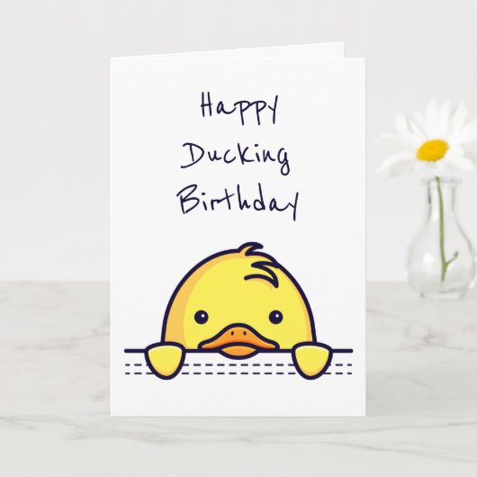 Happy Ducking Geburtstag Karte (Kleine Pflanze)