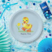 Happy Duckling auf Light Blue Pappteller (Party)