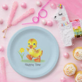Happy Duckling auf Light Blue Pappteller (Party)