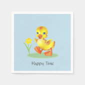 Happy Duckling auf Light Blue Serviette (Vorderseite)