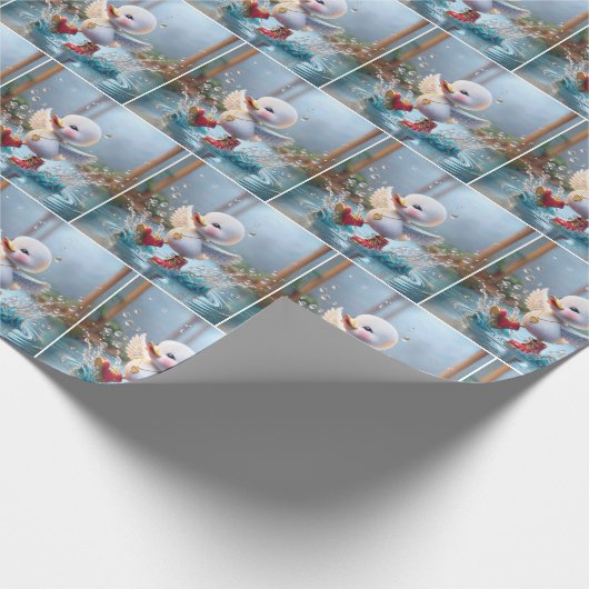 Happy Duckling in Rain Puddle Geschenkpapier (Ecke)