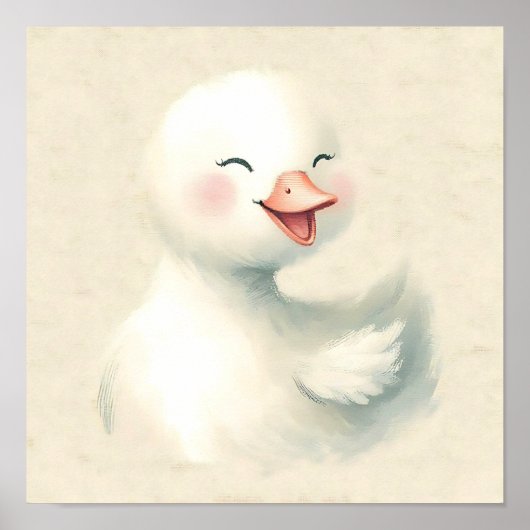 Happy Duckling Kinderzimmer Wall Art Baby Animal P Poster (Vorne)
