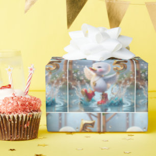 Happy Duckling mit #5 Balloon Geschenkpapier