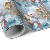 Happy Duckling mit #5 Balloon Geschenkpapier (Rolleneckpunkt)