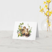 Happy Ducklings mit Blume BLANK Karte (Gelbe Blume)