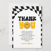 Happy Dude Retro Arch Birthday Party Dankeskarte (Vorderseite)