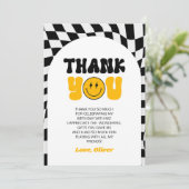 Happy Dude Retro Arch Birthday Party Dankeskarte (Stehend Vorderseite)