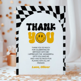 Happy Dude Retro Arch Birthday Party Dankeskarte