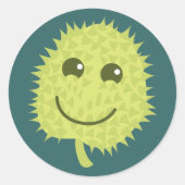 Happy Durian Obst Runder Aufkleber (Vorderseite)