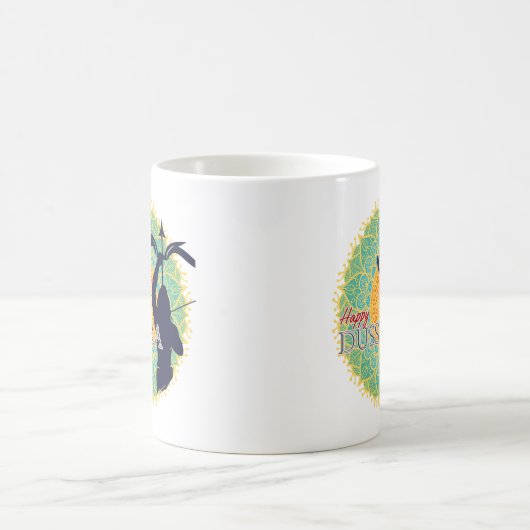 Happy Dussehra Lord Ram mit Bow & Arrow Chakra BG Kaffeetasse (Mittel)