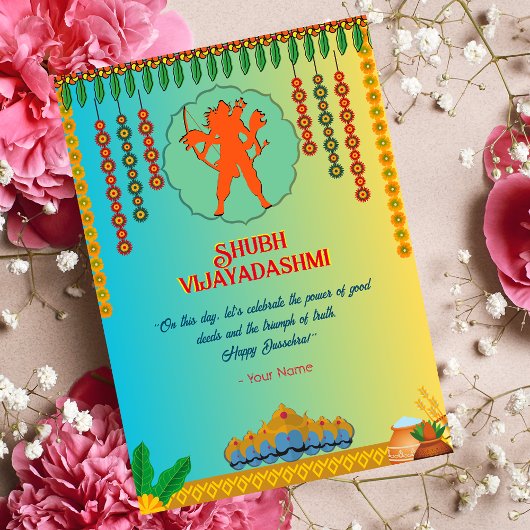 Happy Dussehra Vijayadashmi Card Karte