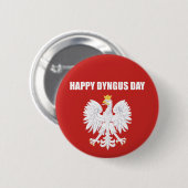 Happy Dyngus Day Polnischer Weißer Adler Button (Vorne & Hinten)
