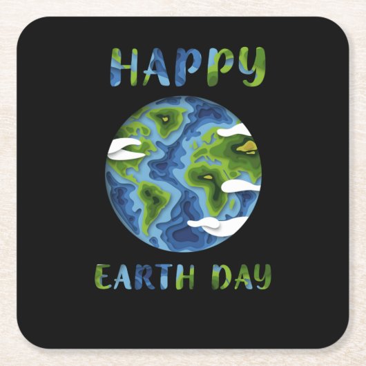 Happy Earth Day 2022 Rechteckiger Pappuntersetzer (Vorderseite)